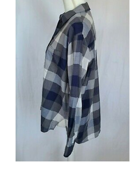 Madewell Blue Checked Oversized Boyfriend Shirt Sm - Picture 6 of 6